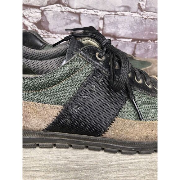 Prada Tan Suede Green Mesh Black Lace Up Casual Hiking Shoes Men Sz 7.5M US/41EU - Picture 10 of 16
